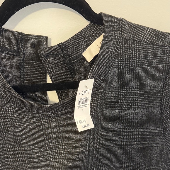 LOFT Charcoal Long Sleeve Dress - Picture 2 of 3